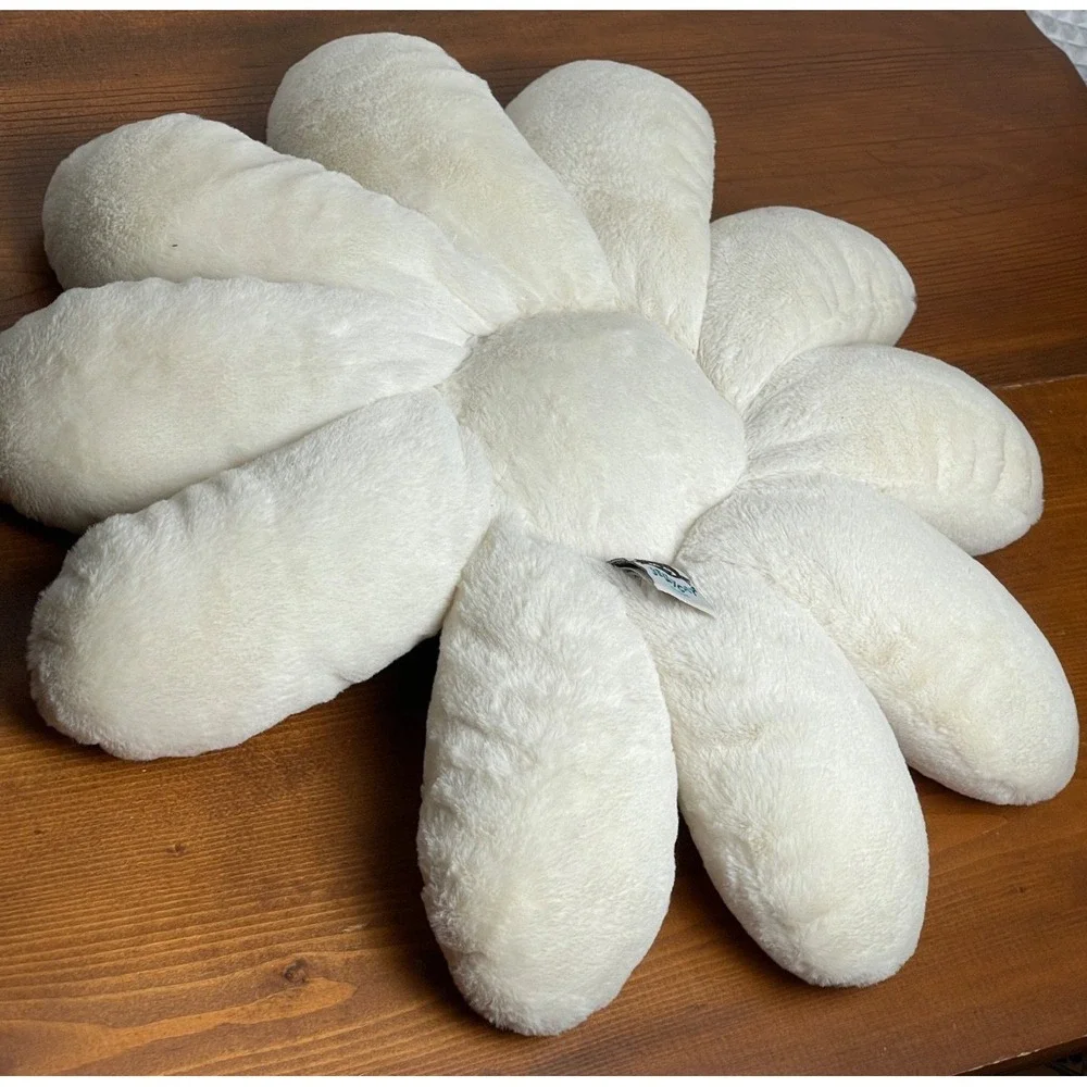 Jellycat Fleury Daisy Plush Pillow white petals yellow smiling Center